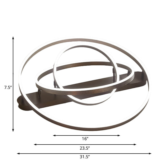 Contemporary Multi Circle Metal Flush Mount Lamp With 1/2/3 Heads, White/Warm Light