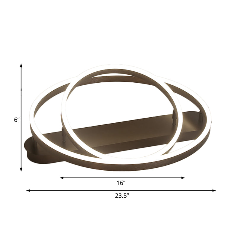 Contemporary Multi Circle Metal Flush Mount Lamp With 1/2/3 Heads, White/Warm Light
