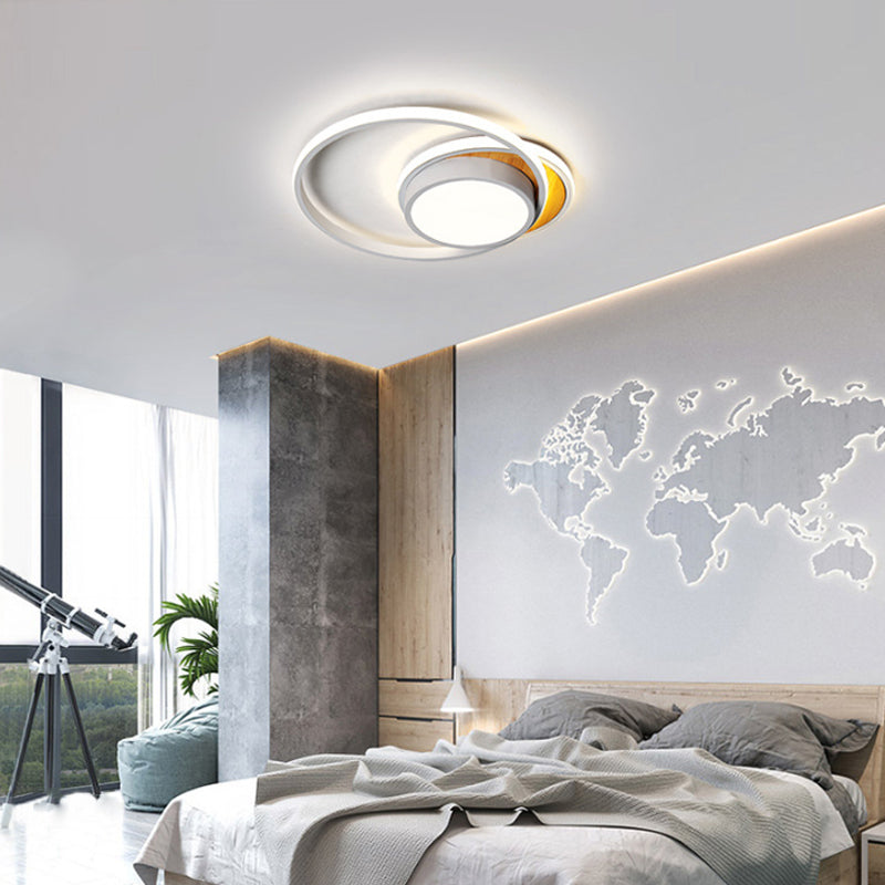 Ultra Thin Modern Metal LED Flush Ceiling Light in Black/White - White/Warm Light, 18"/21.5" Wide