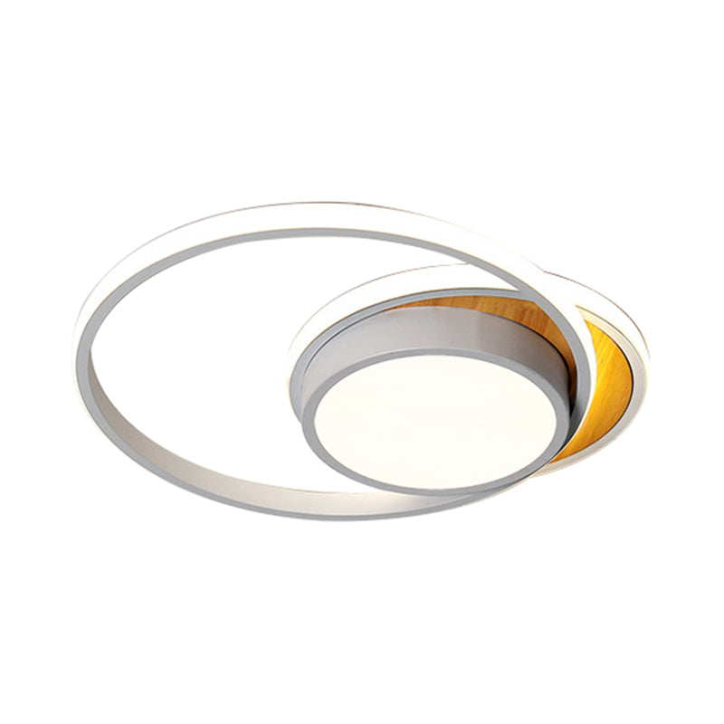 Ultra Thin Modern Metal LED Flush Ceiling Light in Black/White - White/Warm Light, 18"/21.5" Wide