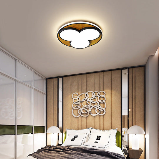 Nordic Led Flush Ceiling Light: Black/White Flower Design 16.5/20.5 Wide White/Warm Light Black /