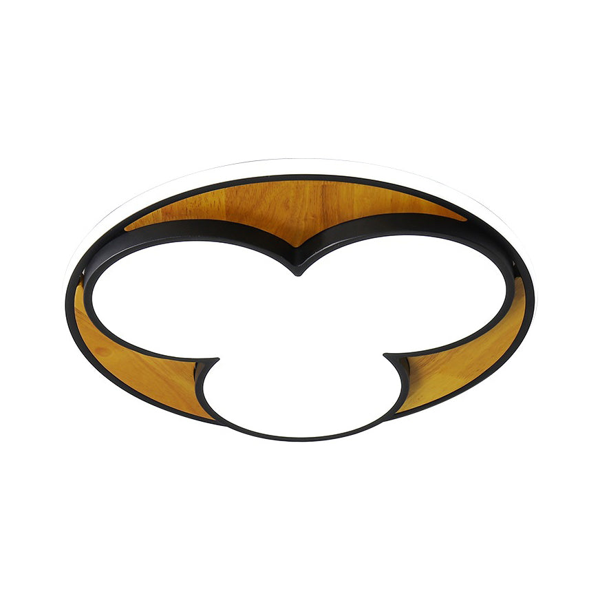 Nordic LED Flush Ceiling Light: Black/White Flower Design, 16.5"/20.5" Wide, White/Warm Light