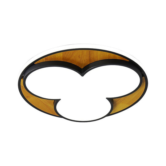 Nordic LED Flush Ceiling Light: Black/White Flower Design, 16.5"/20.5" Wide, White/Warm Light