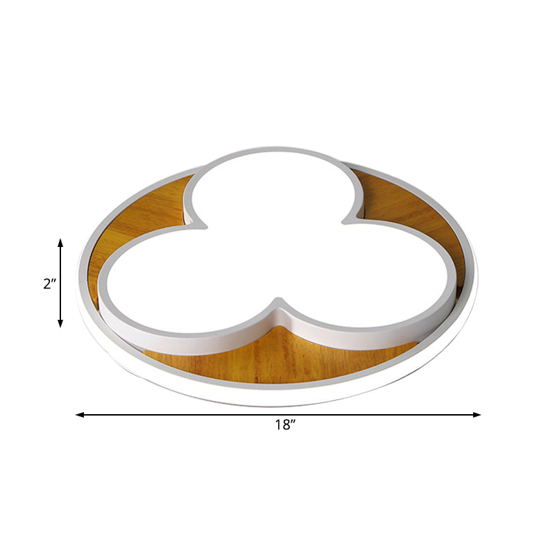 Nordic LED Flush Ceiling Light: Black/White Flower Design, 16.5"/20.5" Wide, White/Warm Light