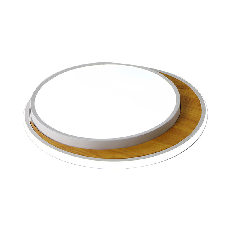 Contemporary Black/White LED Circle Flush Mount Ceiling Light, Metal Fixture in White/Warm Light, 16.5"/20.5" Wide