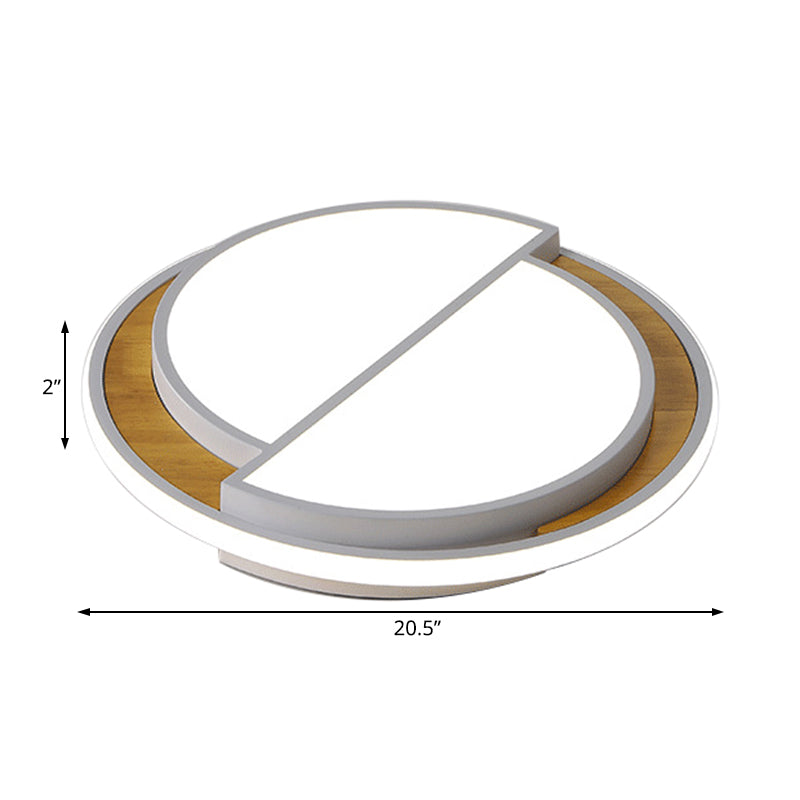 Modern LED Flush Mount Light in Black/White with White/Warm Glow, 16.5"/20.5" Wide