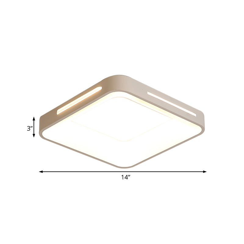 Modern White/Warm LED Flush Mount Ceiling Light in 3 Sizes
