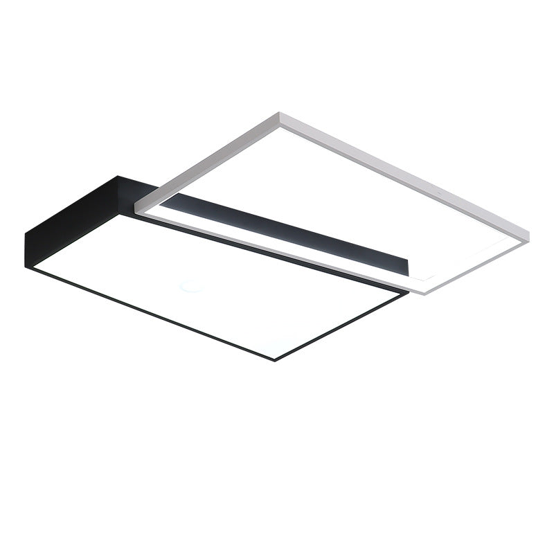Sleek Trapezoid Flush Mount LED Metal Ceiling Light in White/Warm Light - 18"/21.5" Wide
