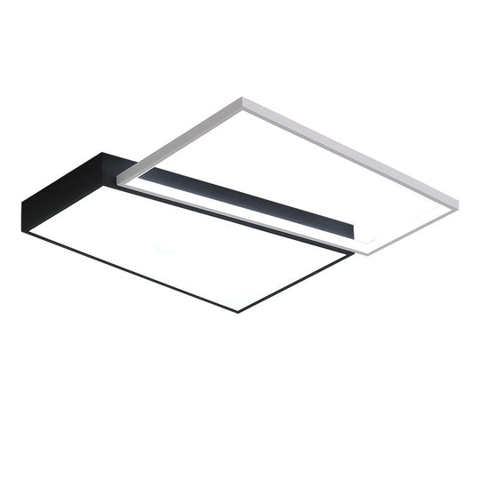 Sleek Trapezoid Flush Mount LED Metal Ceiling Light in White/Warm Light - 18"/21.5" Wide