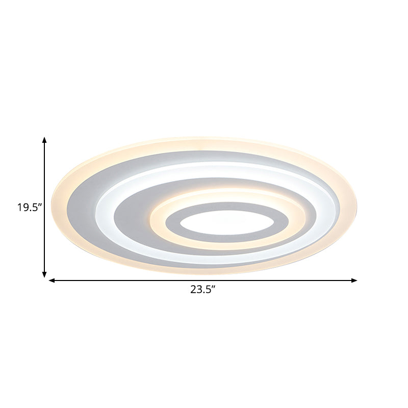 16"/19.5/25.5" Wide Oval Acrylic Flush Lamp - Contemporary LED White Flush Mount Ceiling Fixture - Warm/White Light" 

Enhanced title: "Wide Oval Acrylic Flush Lamp - LED White Flush Mount Ceiling Fixture - Warm/White Light