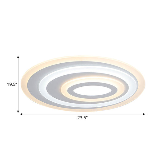 16"/19.5/25.5" Wide Oval Acrylic Flush Lamp - Contemporary LED White Flush Mount Ceiling Fixture - Warm/White Light" 

Enhanced title: "Wide Oval Acrylic Flush Lamp - LED White Flush Mount Ceiling Fixture - Warm/White Light