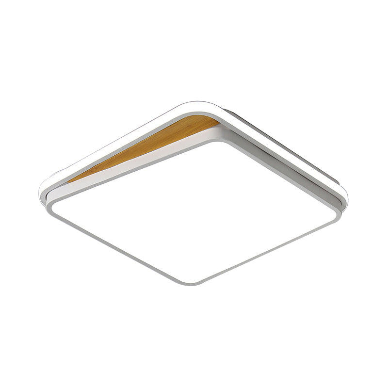 Modern LED Flush Mount Lighting Fixture - Brick Metal Design in White/Black, Available in White or Warm Light, 16.5"/20.5" Wide