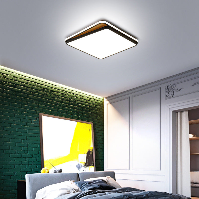 Modern LED Flush Mount Lighting Fixture - Brick Metal Design in White/Black, Available in White or Warm Light, 16.5"/20.5" Wide