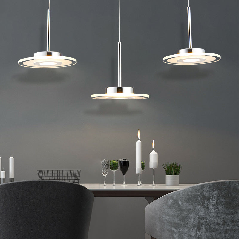 NadÃ¨ge - Circular Acrylic Pendant LED Ceiling Light (Warm/White/Natural Light)