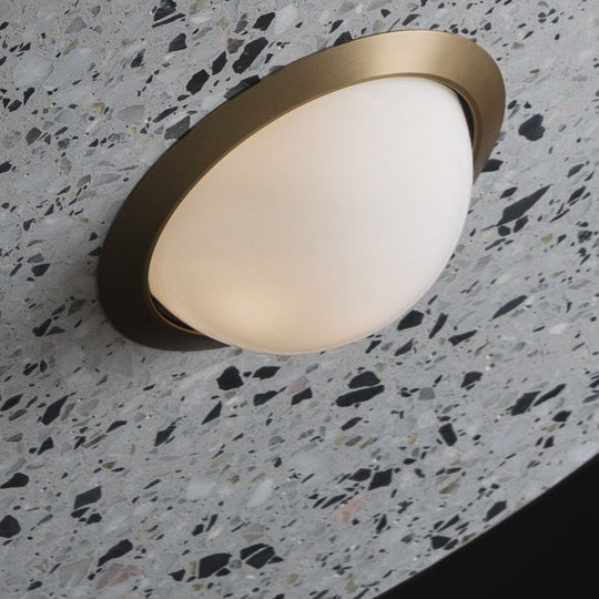 UFO Shaped Pendant Lamp Modern Concrete 1 Light Black/White/Pink Hanging Ceiling Light