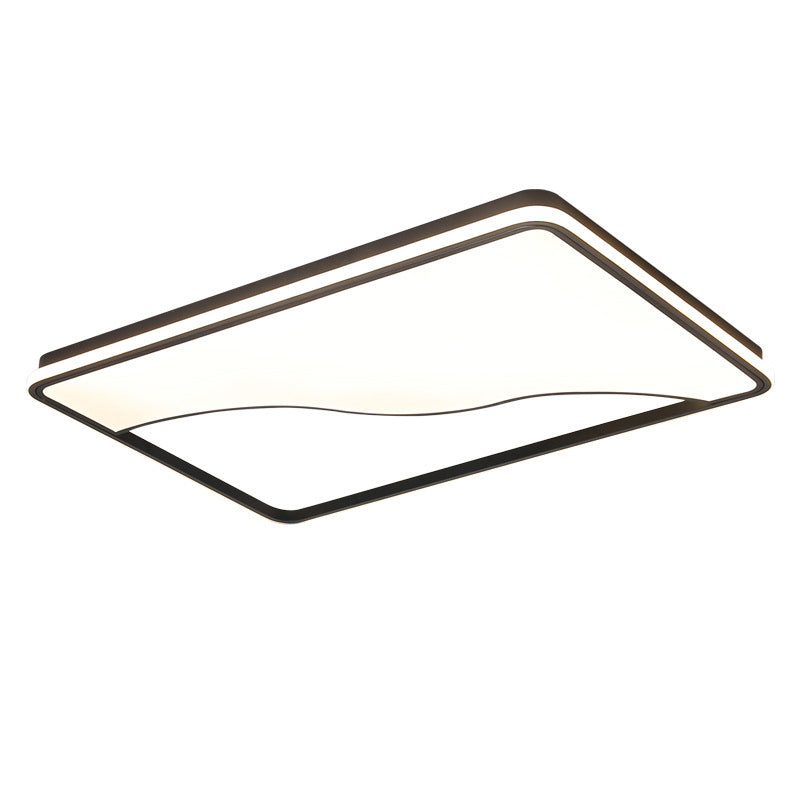 Modern LED Ceiling Light Fixture for Bedroom - Simple Acrylic Design - Black/White - 16"/19.5"/35.5" W - Warm/White