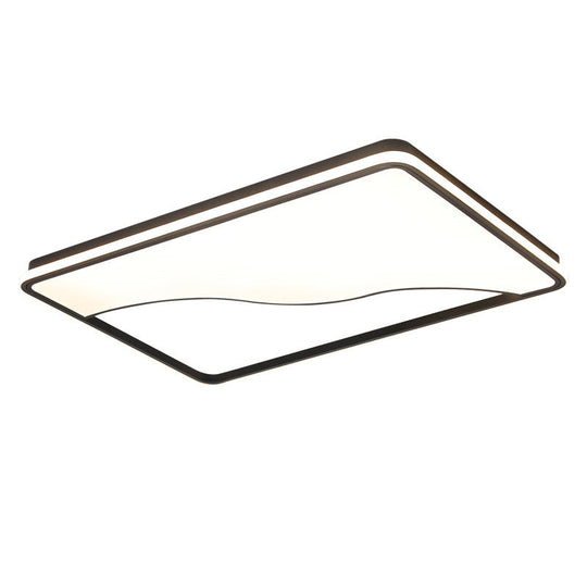 Modern Led Ceiling Light Fixture For Bedroom - Simple Acrylic Design Black/White 16/19.5/35.5 W