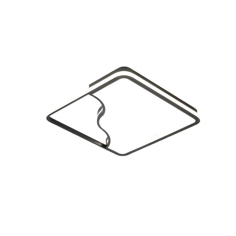 Modern LED Ceiling Light Fixture for Bedroom - Simple Acrylic Design - Black/White - 16"/19.5"/35.5" W - Warm/White