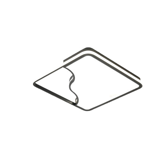 Modern LED Ceiling Light Fixture for Bedroom - Simple Acrylic Design - Black/White - 16"/19.5"/35.5" W - Warm/White