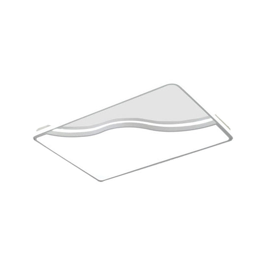 Modern LED Ceiling Light Fixture for Bedroom - Simple Acrylic Design - Black/White - 16"/19.5"/35.5" W - Warm/White