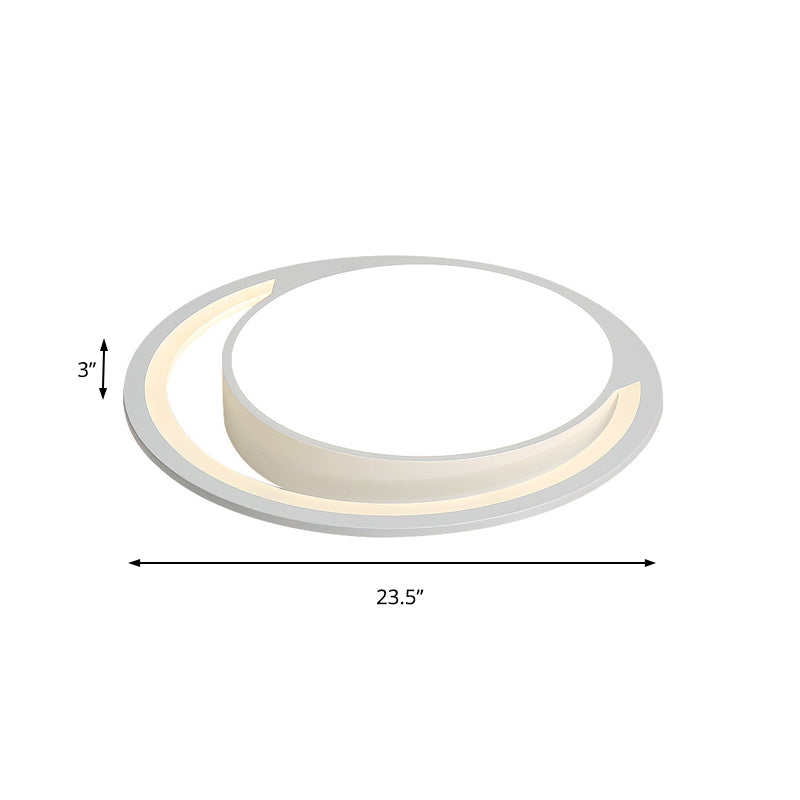 Nordic White Acrylic Round Flush Mount Ceiling Light, LED Flush for Bedroom, Warm/White, 16"/19.5"/23.5" Dia.