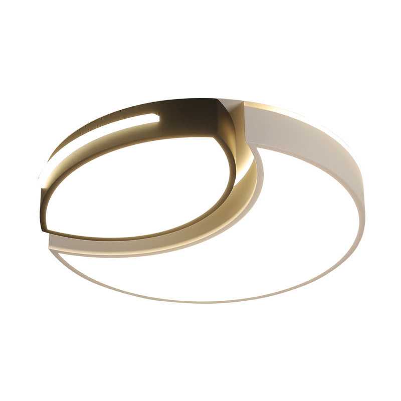 Modern LED Flush Mount Bedroom Ceiling Light in Black and White with Warm/White Lighting, 16"/19.5"/23.5" Diameter