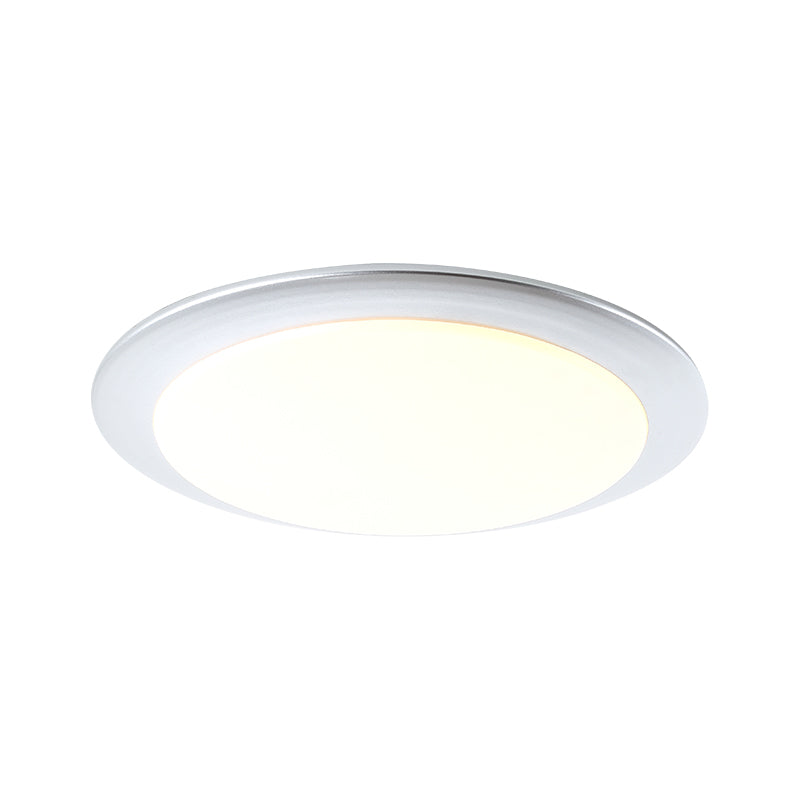 Nordic Acrylic Gold/Silver Flush Ceiling Light with Integrated LED - Bedroom Ceiling Lamp, 16"/20" Dia