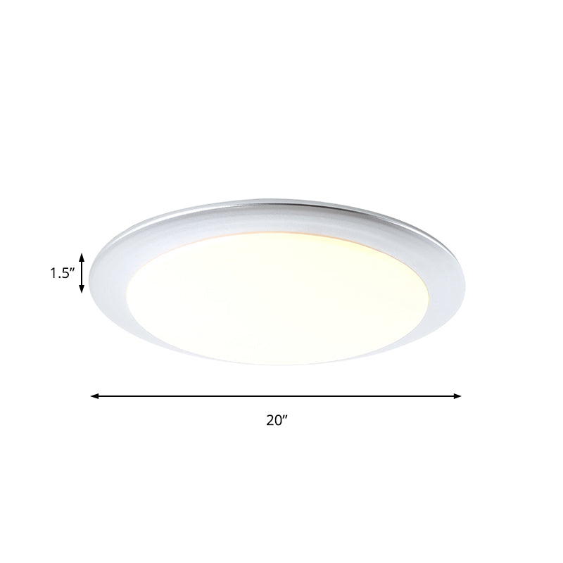 Nordic Acrylic Gold/Silver Flush Ceiling Light With Integrated Led - Bedroom Lamp 16/20 Dia