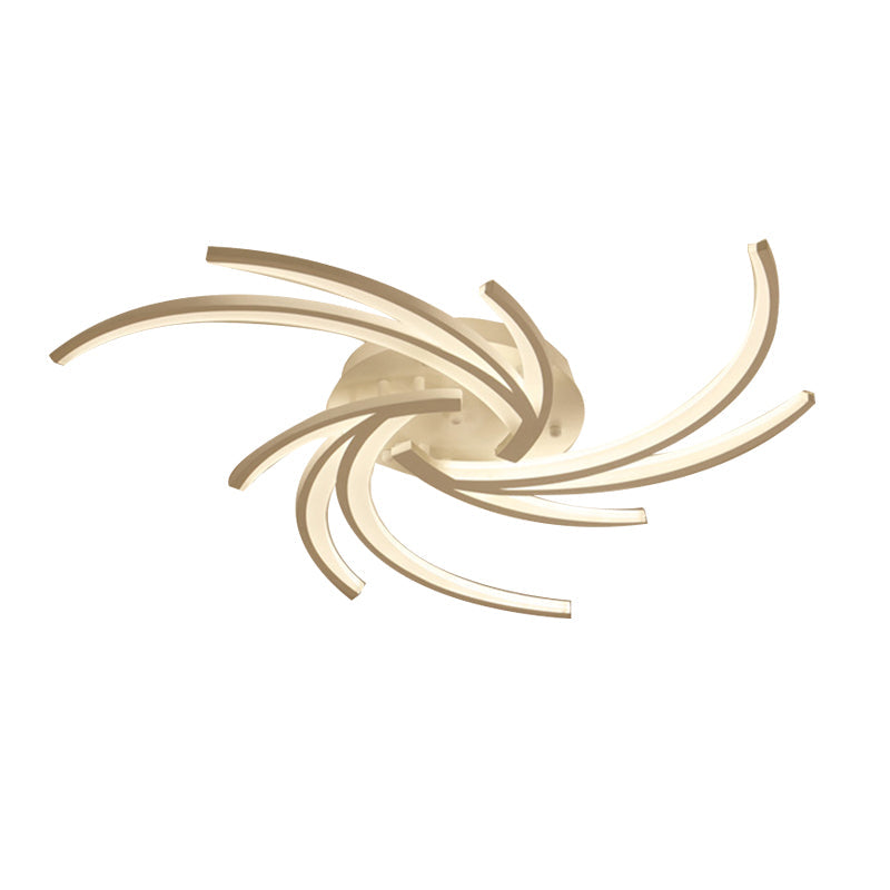 Modern Swirl Flush Mount Lamp - Acrylic Ceiling Fixture with 3/4/5 Lights for White Bedroom - Warm/White