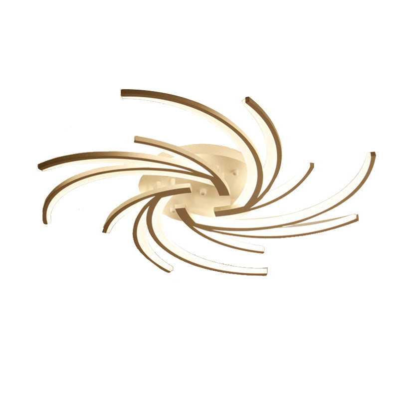 Modern Swirl Flush Mount Lamp - Acrylic Ceiling Fixture with 3/4/5 Lights for White Bedroom - Warm/White