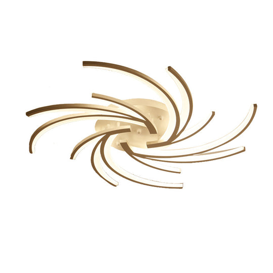 Modern Swirl Flush Mount Lamp - Acrylic Ceiling Fixture with 3/4/5 Lights for White Bedroom - Warm/White