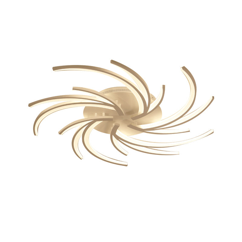 Modern Swirl Flush Mount Lamp - Acrylic Ceiling Fixture with 3/4/5 Lights for White Bedroom - Warm/White