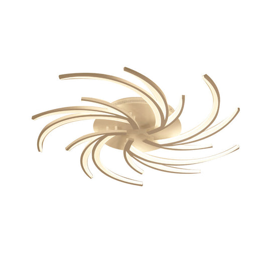 Modern Swirl Flush Mount Lamp - Acrylic Ceiling Fixture with 3/4/5 Lights for White Bedroom - Warm/White