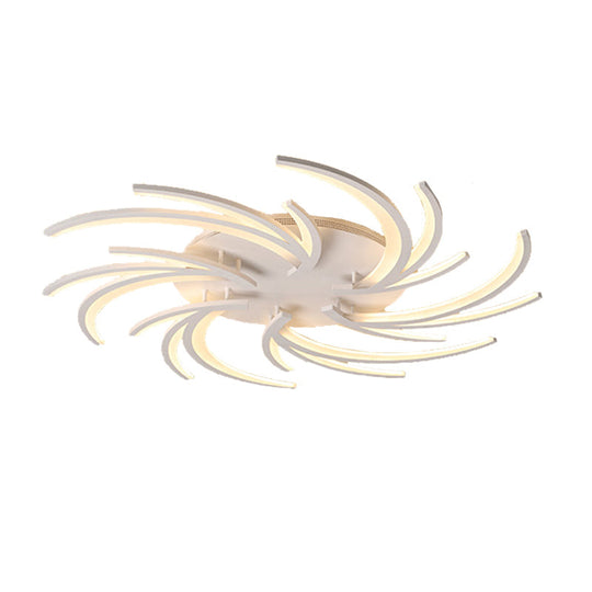 Modern Swirl Flush Mount Lamp - Acrylic Ceiling Fixture with 3/4/5 Lights for White Bedroom - Warm/White