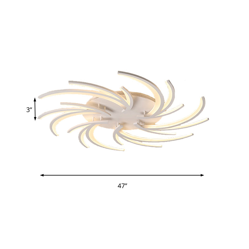 Modern Swirl Flush Mount Lamp - Acrylic Ceiling Fixture with 3/4/5 Lights for White Bedroom - Warm/White