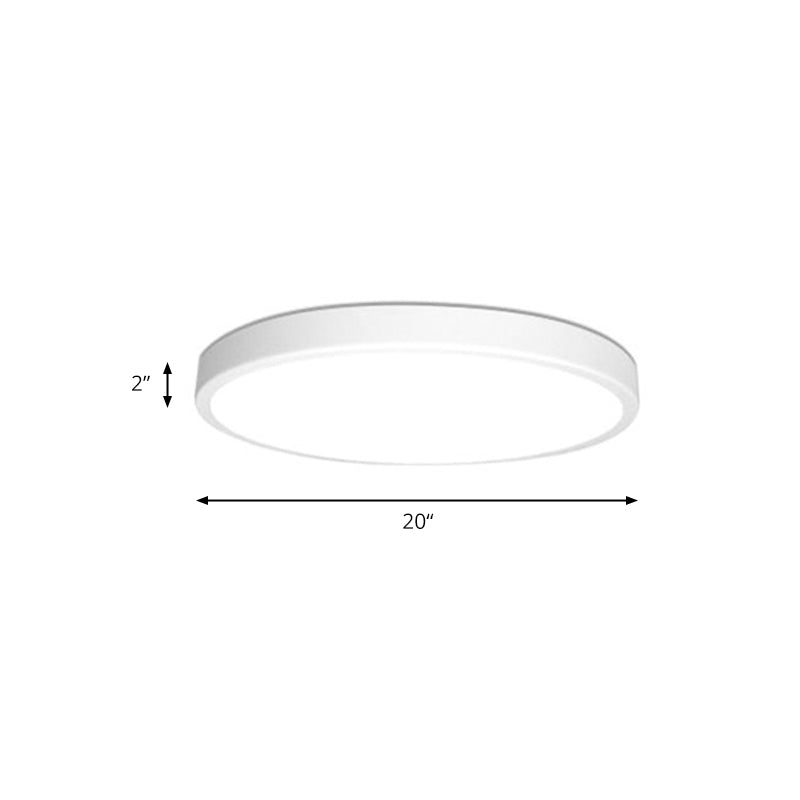 Modern White LED Flush Mount Light - Ultra Thin Ceiling Lighting with Acrylic Shade for Bedroom