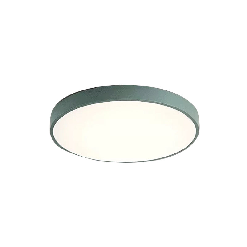 Modern Kids Bedroom Ceiling Light: Acrylic Round Flush Mount Green / 12 White