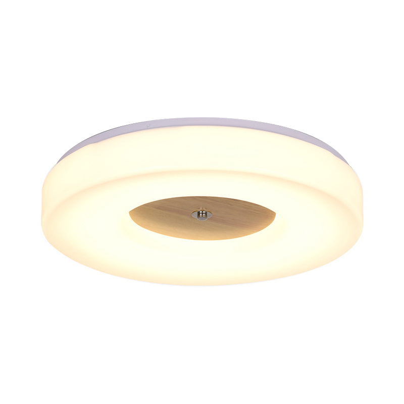 Modern Flush Ceiling Light - Wood and Acrylic Construction - LED - 8"/13"/15"/19" Wide - Warm Lighting - Ideal for Dining Room