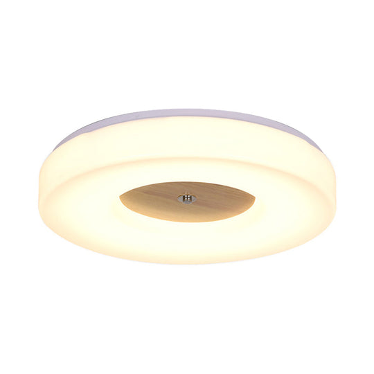 Modern Flush Ceiling Light - Wood and Acrylic Construction - LED - 8"/13"/15"/19" Wide - Warm Lighting - Ideal for Dining Room