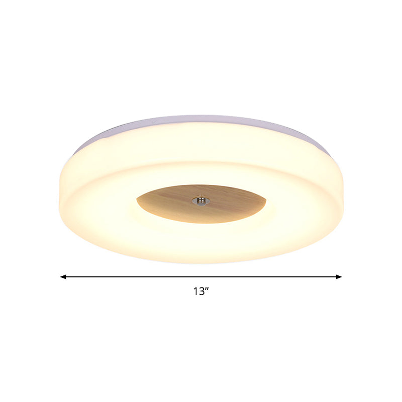 Modern Flush Ceiling Light - Wood and Acrylic Construction - LED - 8"/13"/15"/19" Wide - Warm Lighting - Ideal for Dining Room