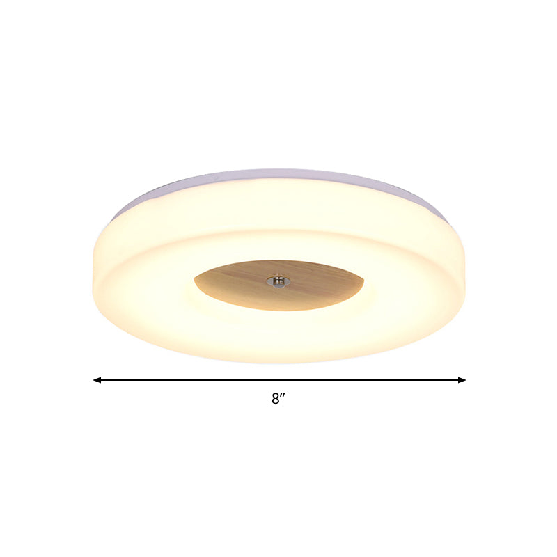 Modern Flush Ceiling Light - Wood and Acrylic Construction - LED - 8"/13"/15"/19" Wide - Warm Lighting - Ideal for Dining Room