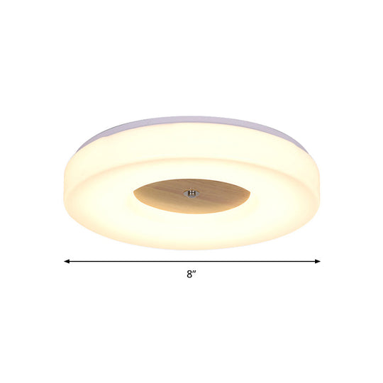 Modern Flush Ceiling Light - Wood and Acrylic Construction - LED - 8"/13"/15"/19" Wide - Warm Lighting - Ideal for Dining Room