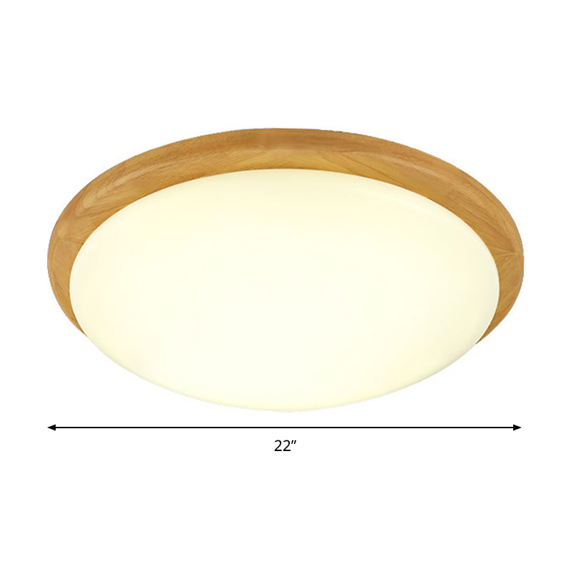 Japanese-style Ceiling Mount Light with Domed Shade for Study Room - Acrylic Lamp in Warm/White