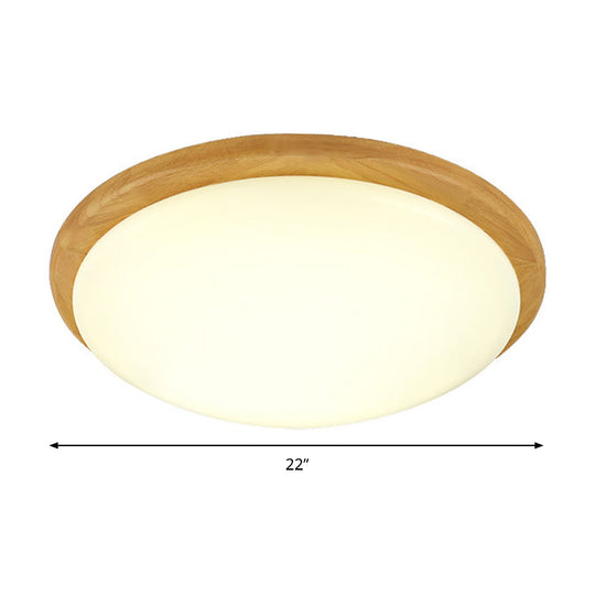 Japanese-style Ceiling Mount Light with Domed Shade for Study Room - Acrylic Lamp in Warm/White