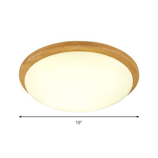 Japanese-Style Ceiling Mount Light With Domed Shade For Study Room - Acrylic Lamp In Warm/White