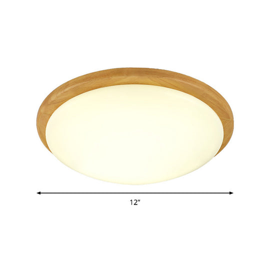 Japanese-Style Ceiling Mount Light With Domed Shade For Study Room - Acrylic Lamp In Warm/White