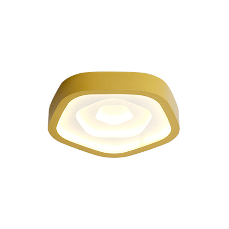 Nordic Style LED Flush Mount Bedroom Ceiling Light with Rose Shade - Perfect for Kids