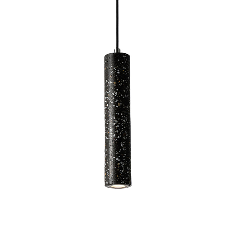 Nordic Concrete Pendant Light - 1-Light Black/White/Yellow Suspension