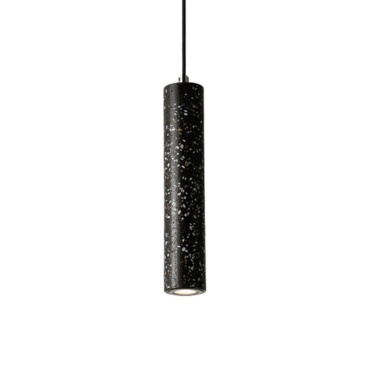 Nordic Concrete Pendant Light - 1-Light Black/White/Yellow Suspension