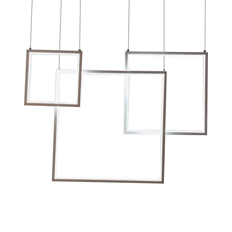 Modern 3/5-Head Acrylic Cluster Pendant Ceiling Light Fixture in Black/White